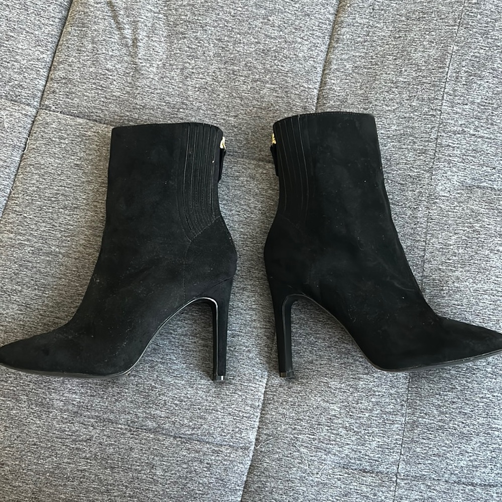 Black suede booties